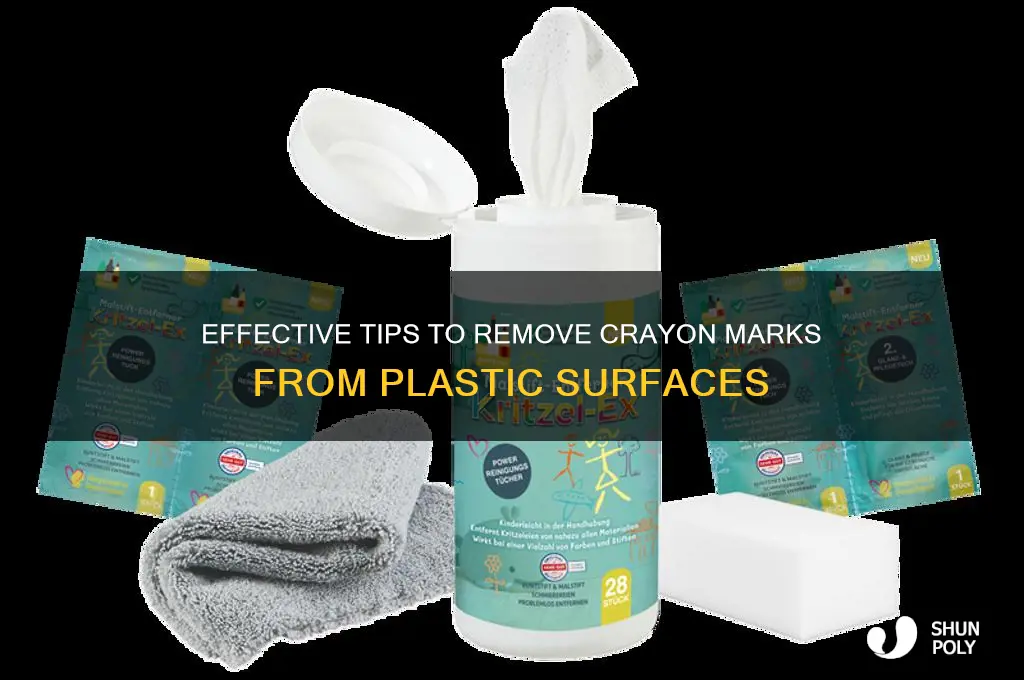 how to remove crayon from a plastic surface