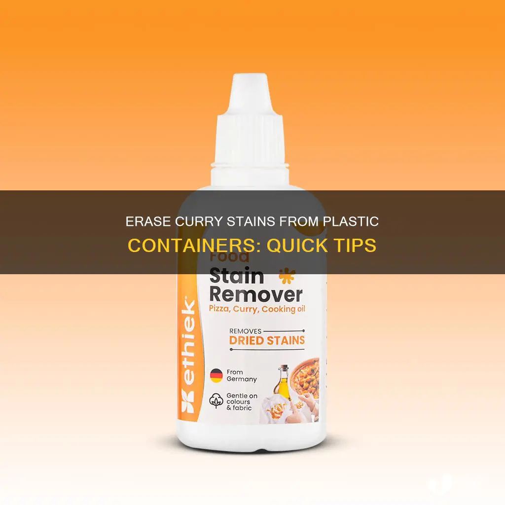 how to remove curry stain from plastic container