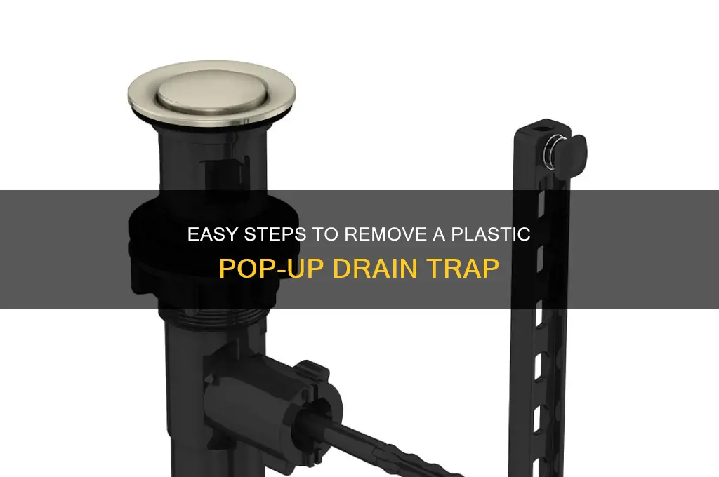 how to remove drain trap plastic pop up
