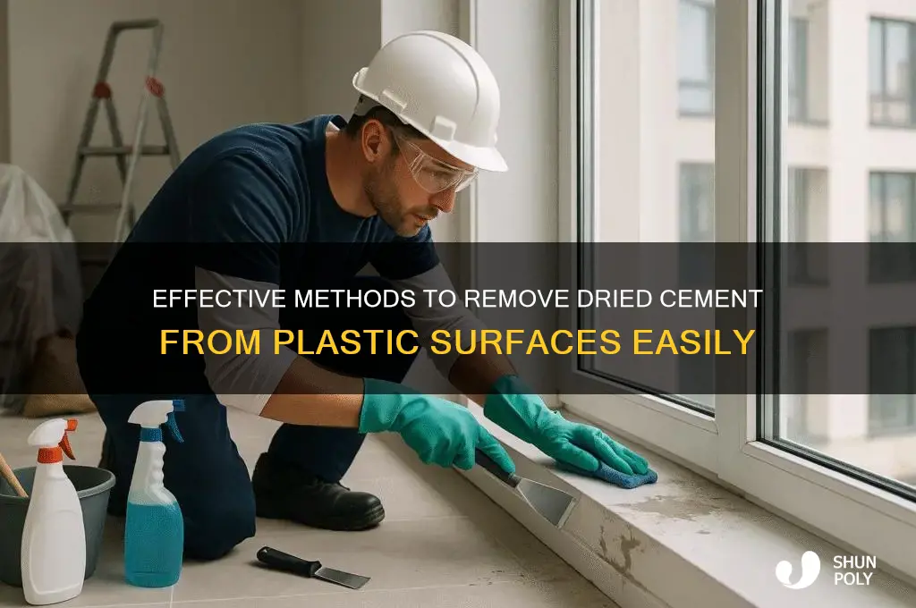how to remove dried cement from plastic