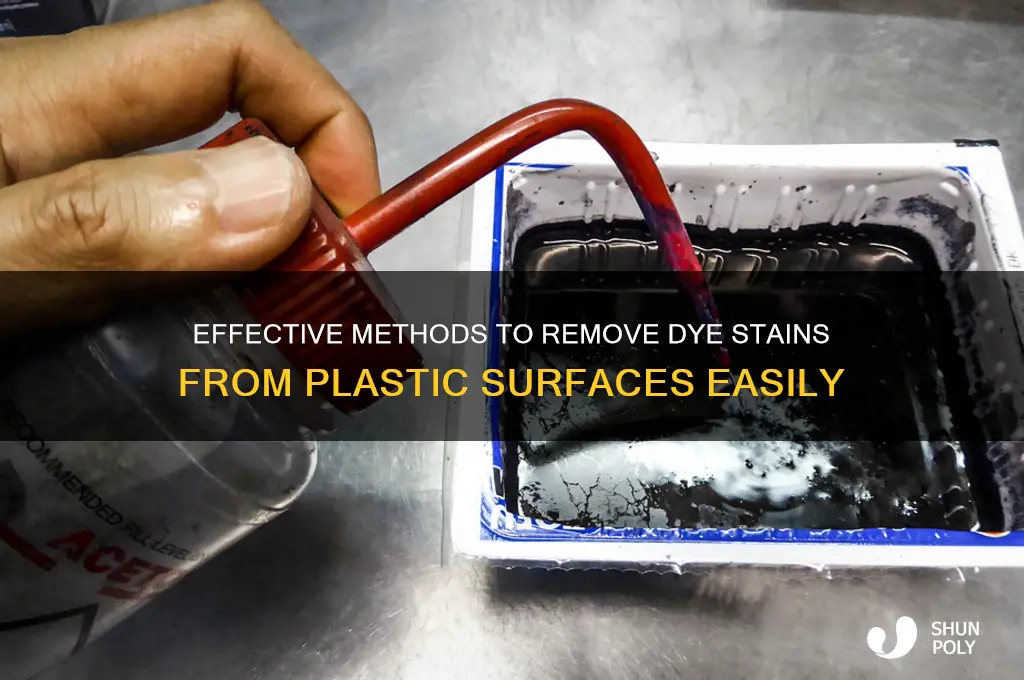 how to remove dye stain from plastic