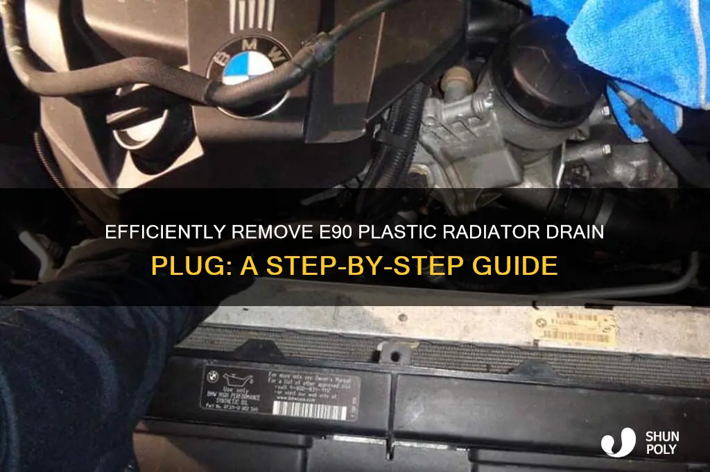 how to remove e90 plastic radiator drain plug