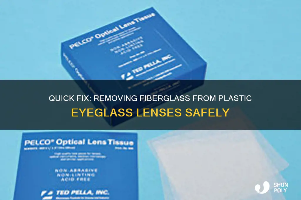 how to remove fiberglass from eyeglasses plastic lenses
