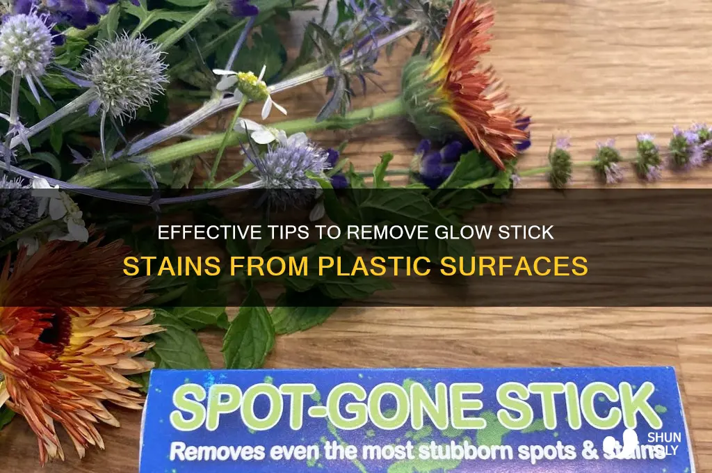 how to remove glow stick stains from plastic