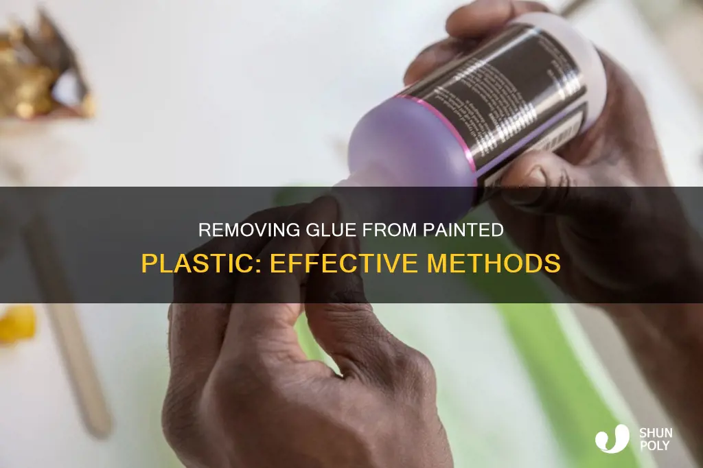 how to remove glue from painted plastic