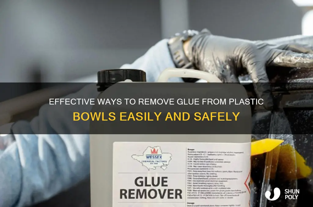 how to remove glue from plastic bowl
