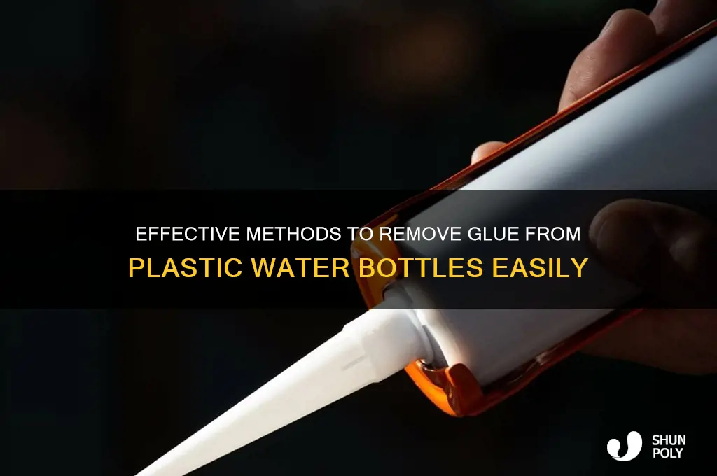 how to remove glue from plastic water bottles
