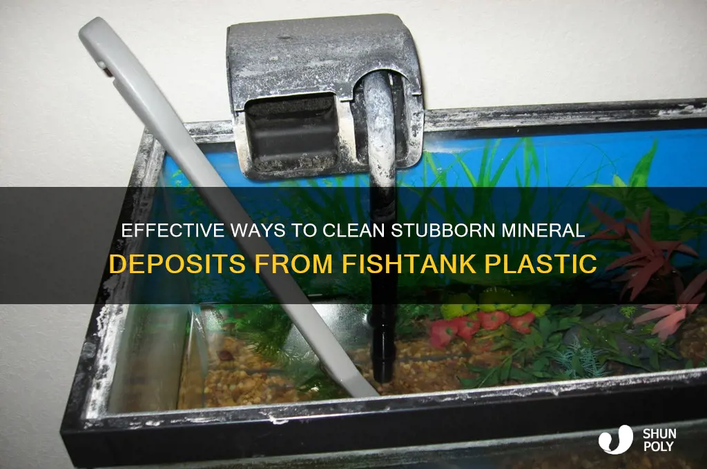how to remove hard mineral deposits from fishtank plastic
