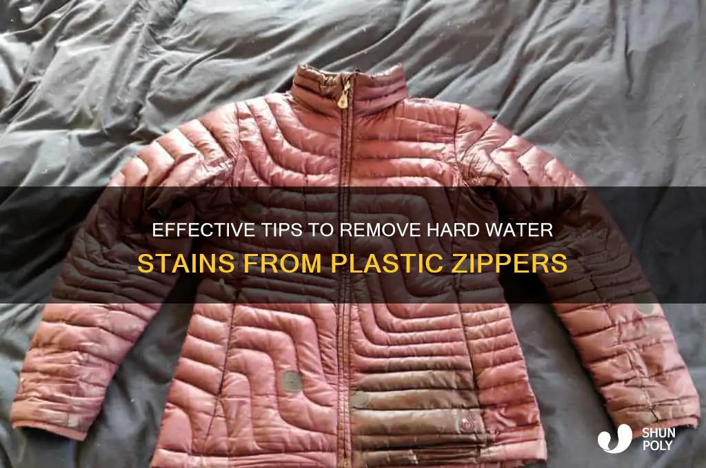 how to remove hard water stains from a plastic zipper
