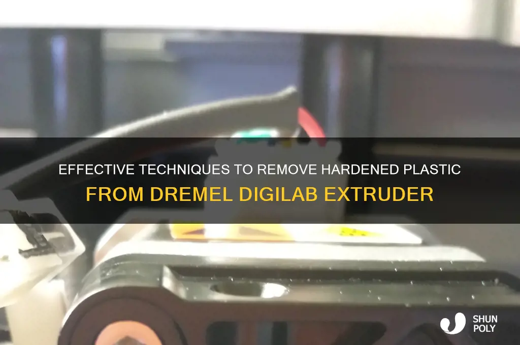 how to remove hardened plastic from dremel digilab extruder