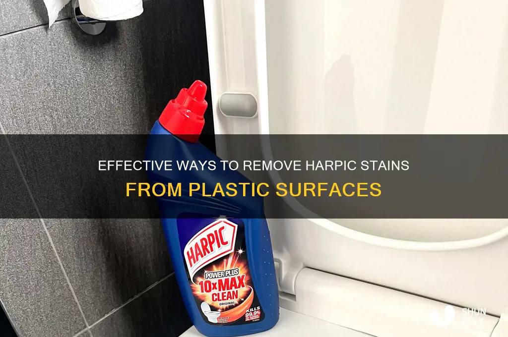 how to remove harpic stains from plastic
