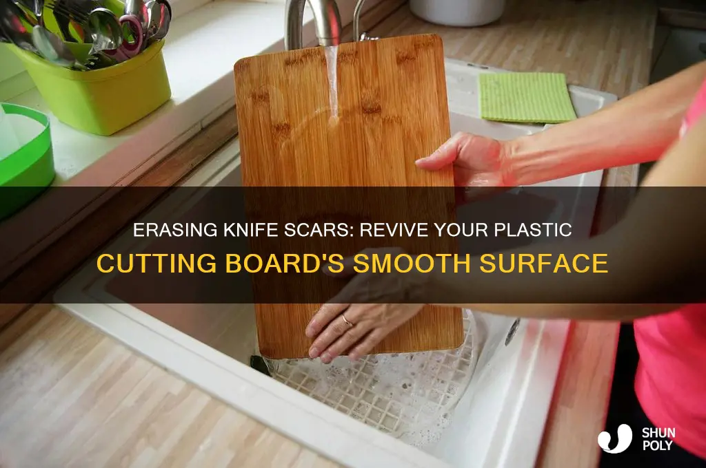 how to remove knife marks from plastic cutting board