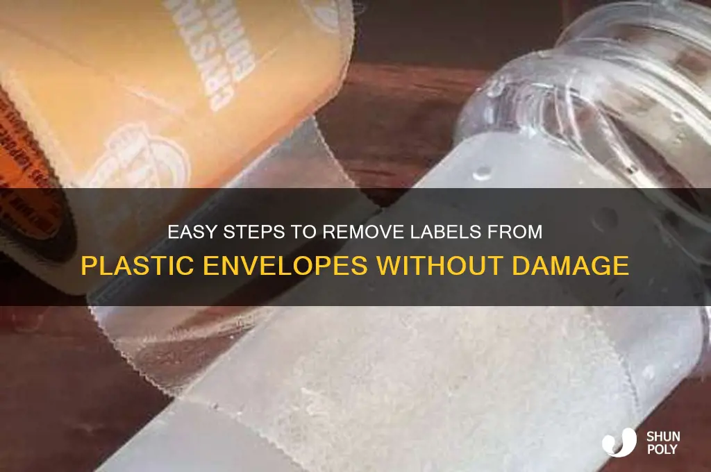 how to remove label from plastic envelope