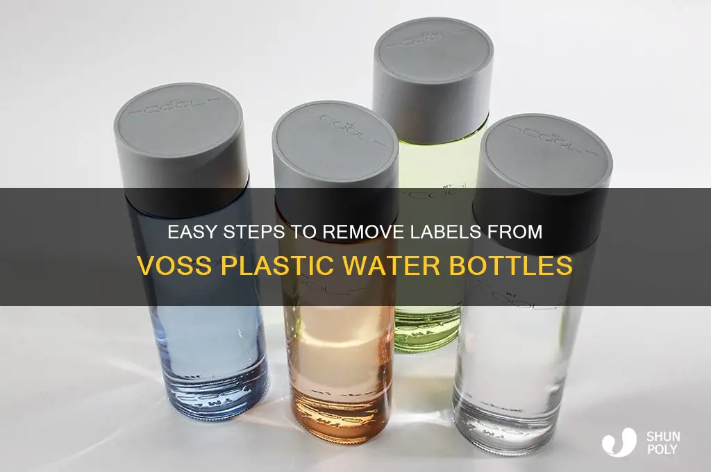 how to remove label from plastic voss water bottle