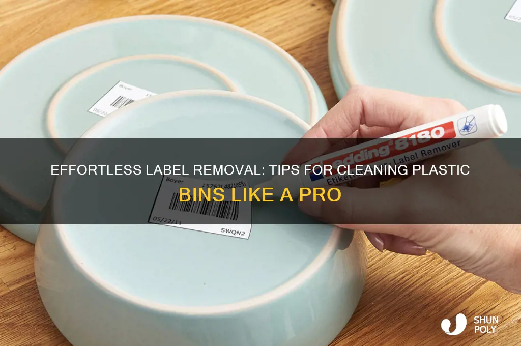 how to remove labels from plastic bins