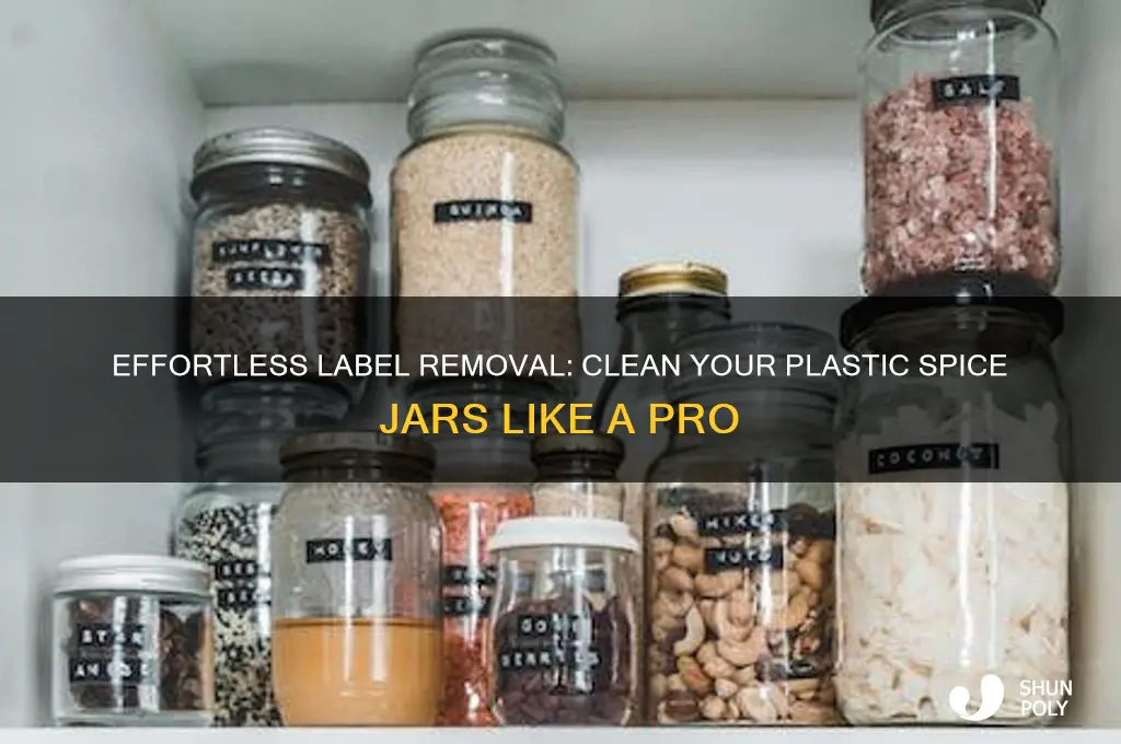 how to remove labels from plastic spice jars