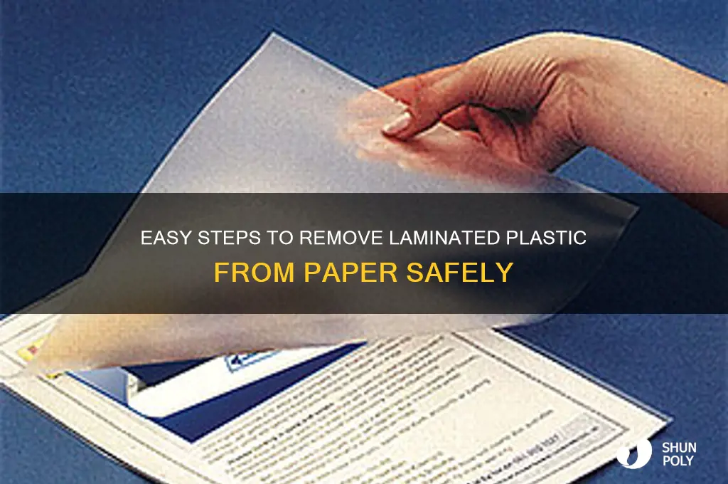 how to remove laminated plastic from paper