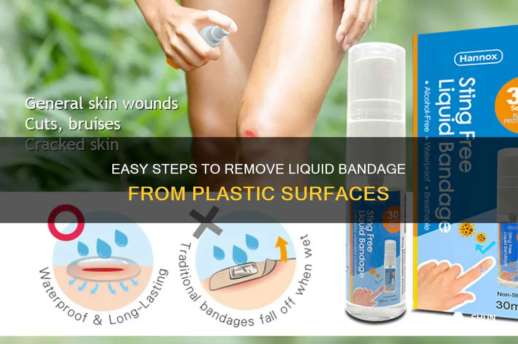 how to remove liquid bandage from plastic