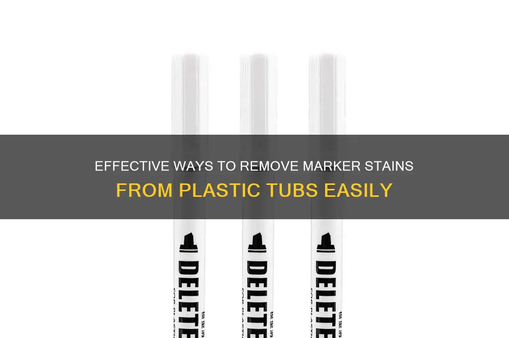 how to remove marker from a plastic tub