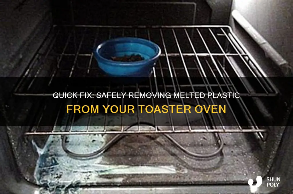 how to remove melted plastic bag from my toaster oven