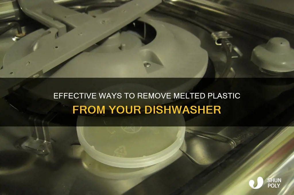 how to remove melted plastic from a dishwasher