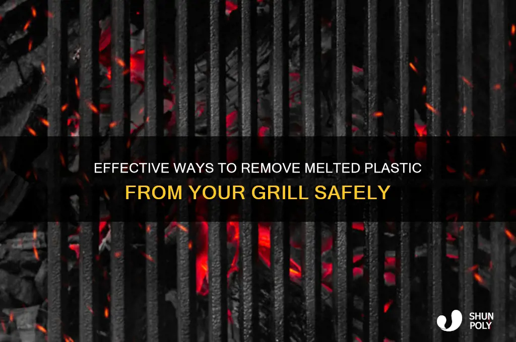 how to remove melted plastic from a grill