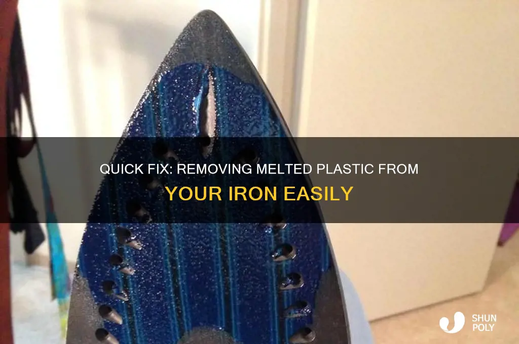 how to remove melted plastic from an iron