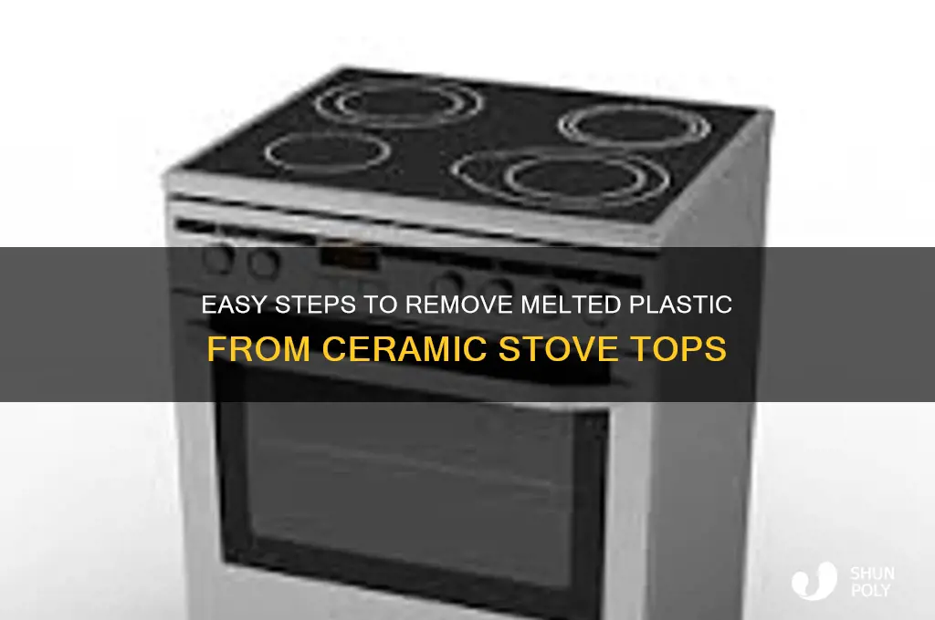 how to remove melted plastic from cermic top stove