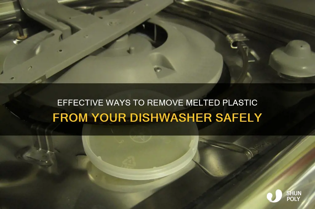 how to remove melted plastic from dishwasher