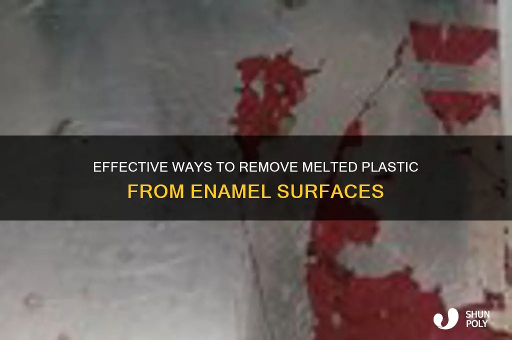 how to remove melted plastic from enamel