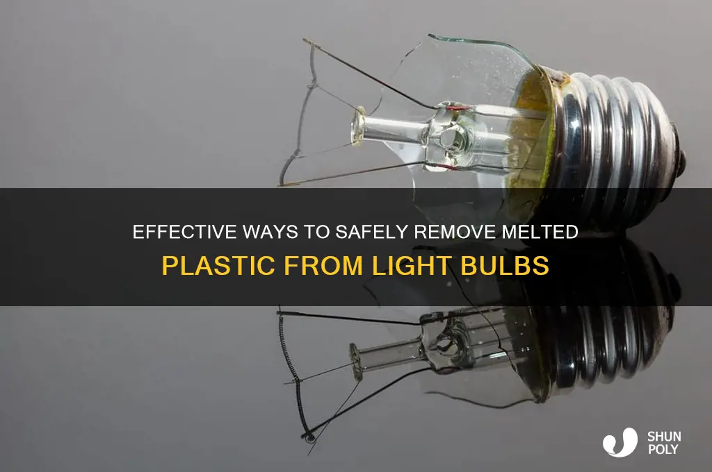 how to remove melted plastic from light bulb