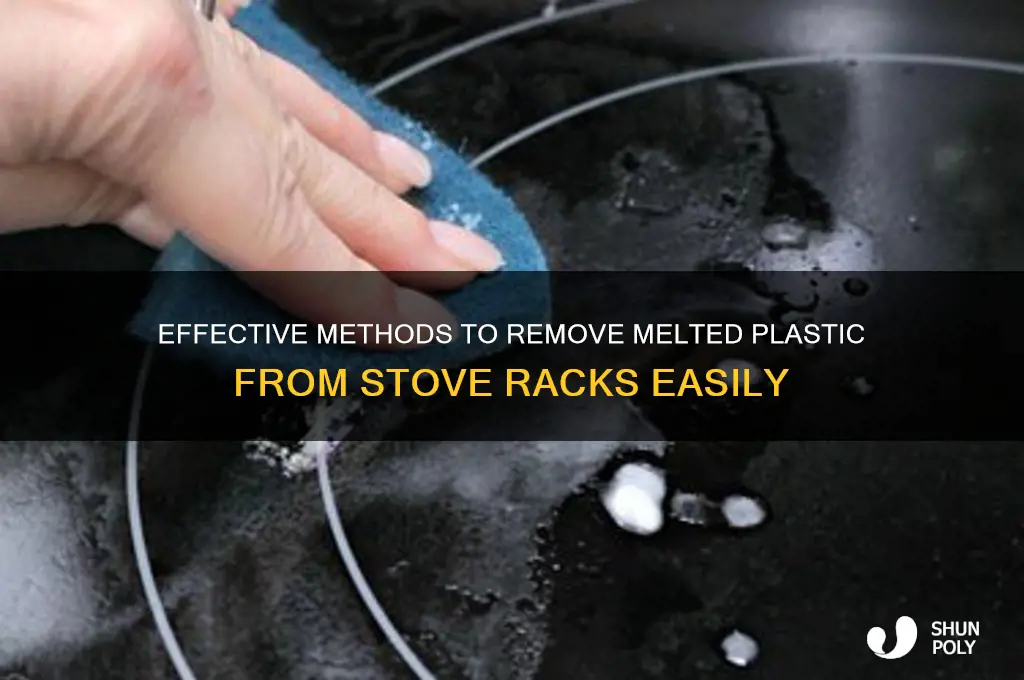 how to remove melted plastic from stove racks
