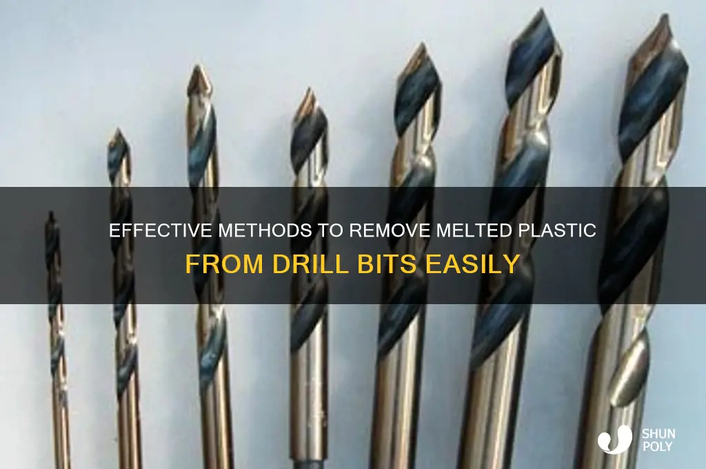 how to remove melted plastic off a drill bit