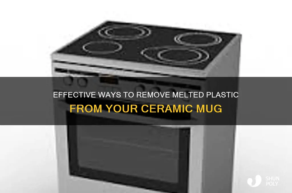how to remove melted plastic off ceramic mug