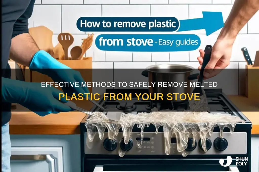 how to remove melted plastic plate from stove