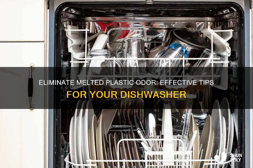 how to remove melted plastic smell from dishwasher