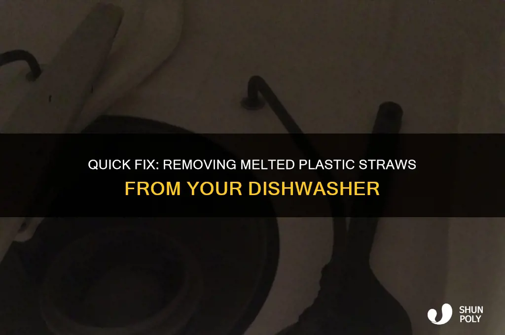 how to remove melted plastic straw from dishwasher