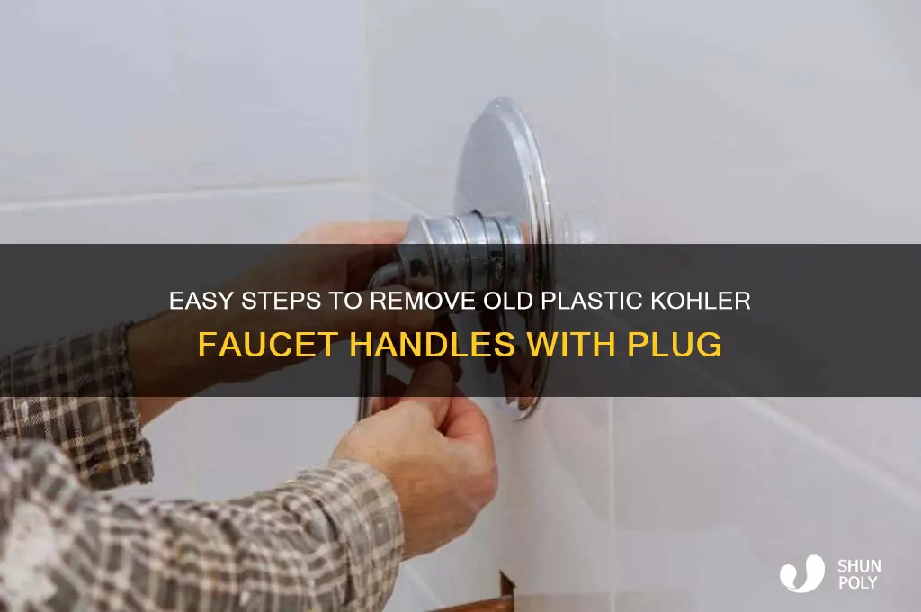 how to remove old plastic kohler faucet handles with plug