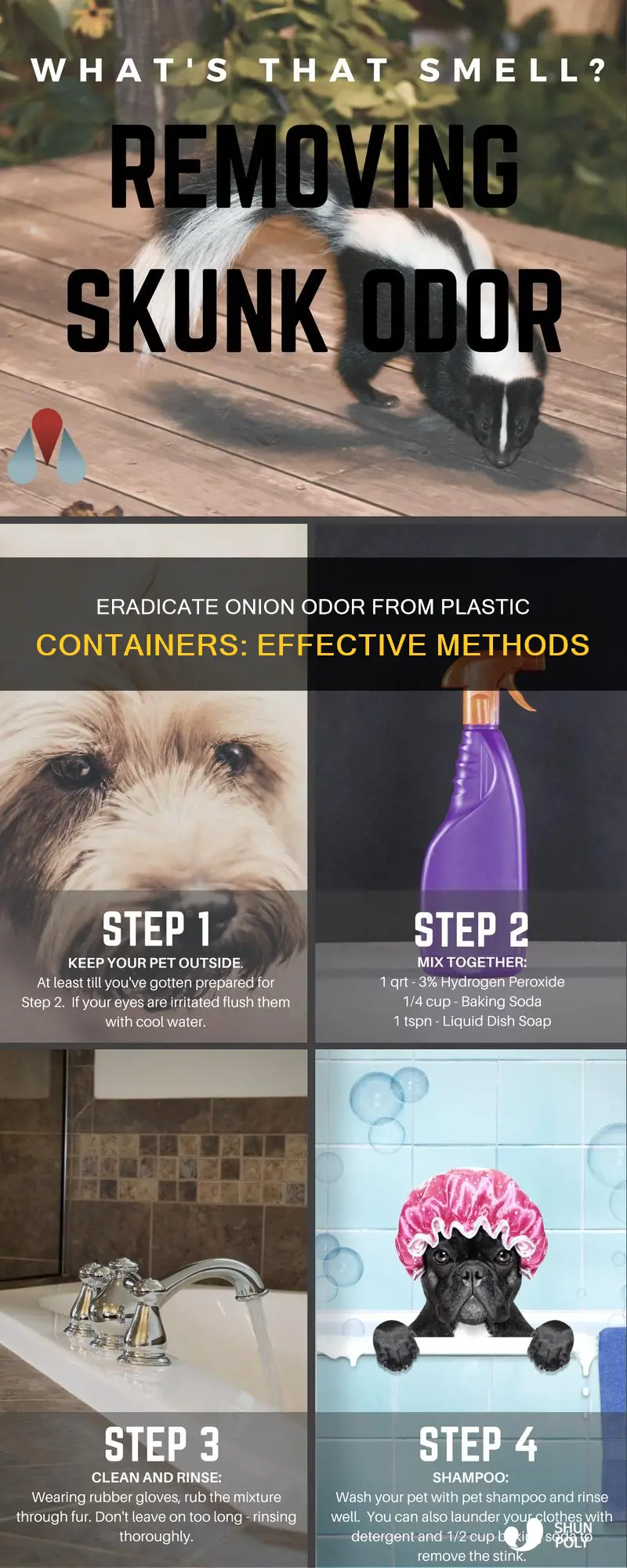 how to remove onion odor from plastic container