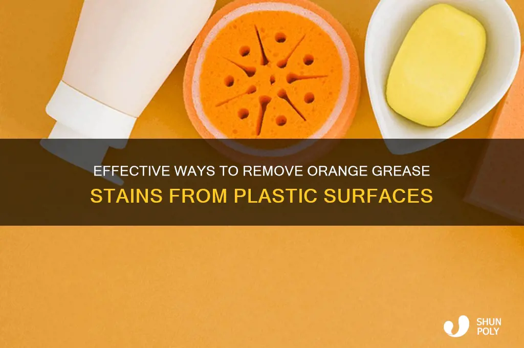 how to remove orange grease stain from plastic