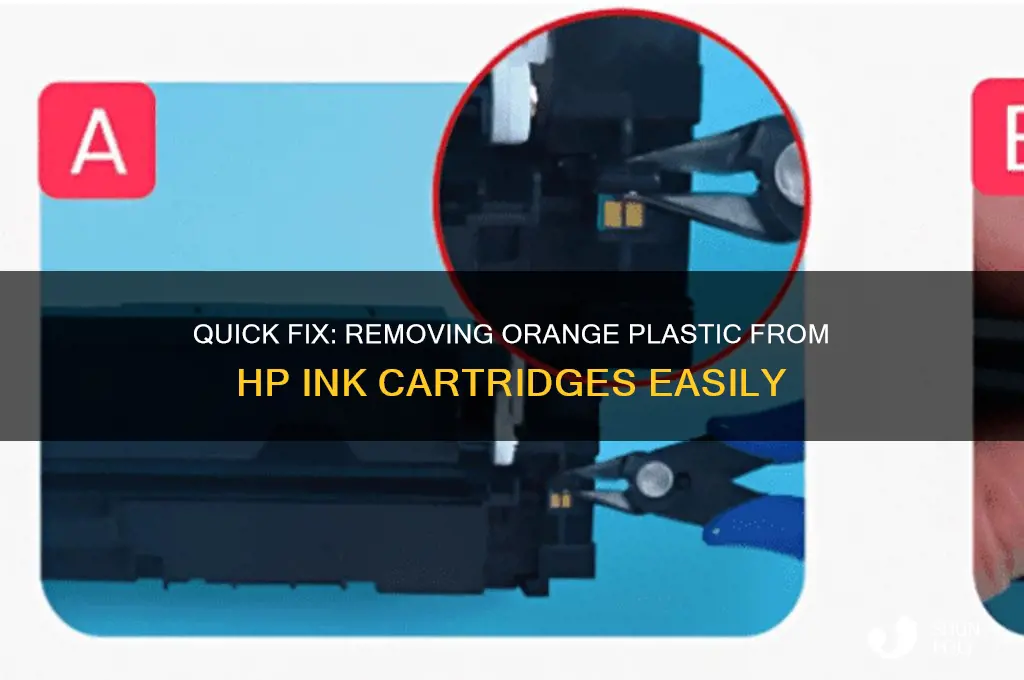 how to remove orange plastic from hp ink cartridge