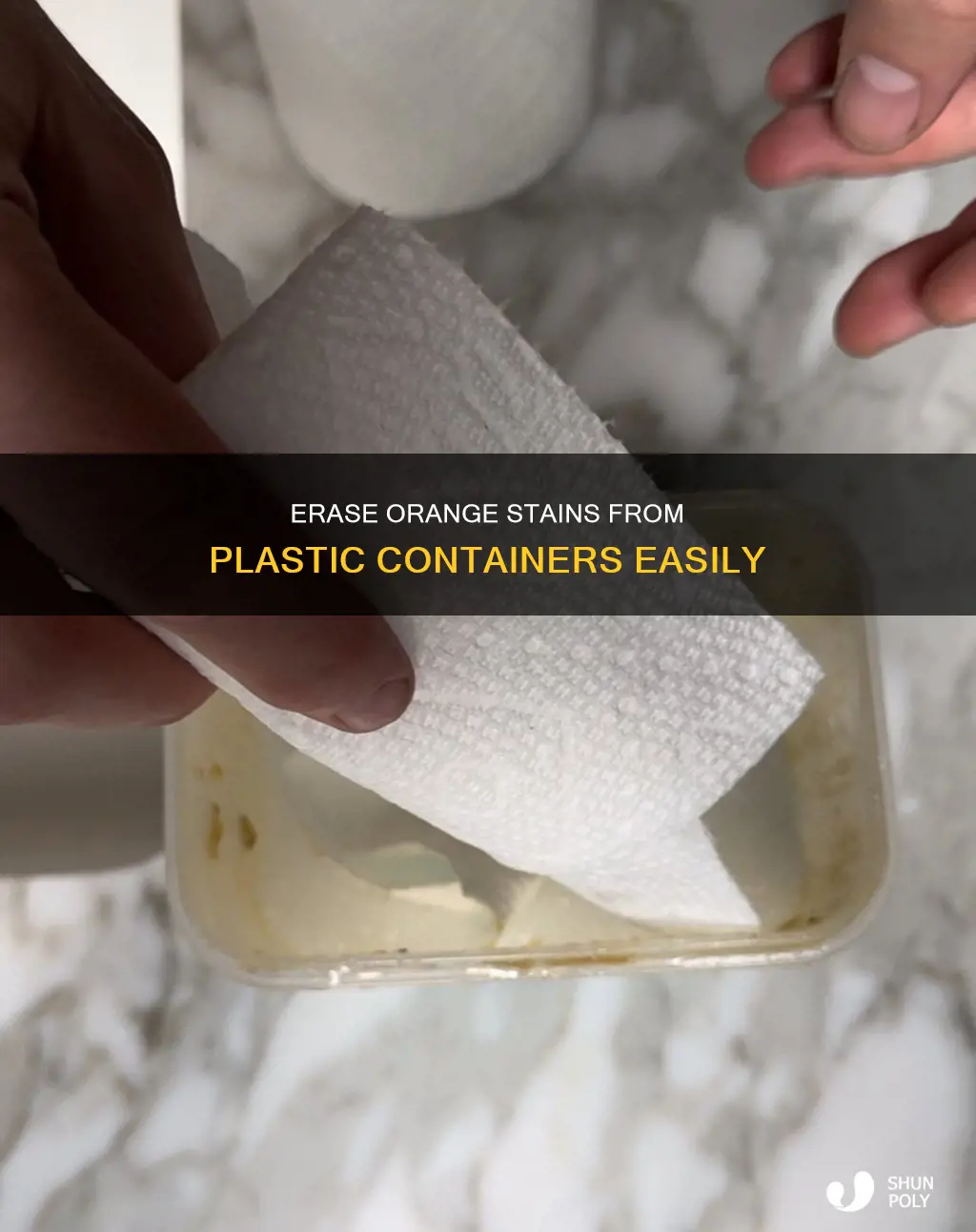 how to remove orange stains from plastic containers