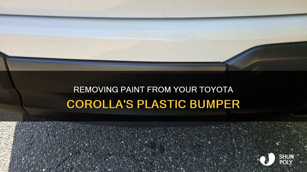 how to remove paint from toyota corolla plastic bumper