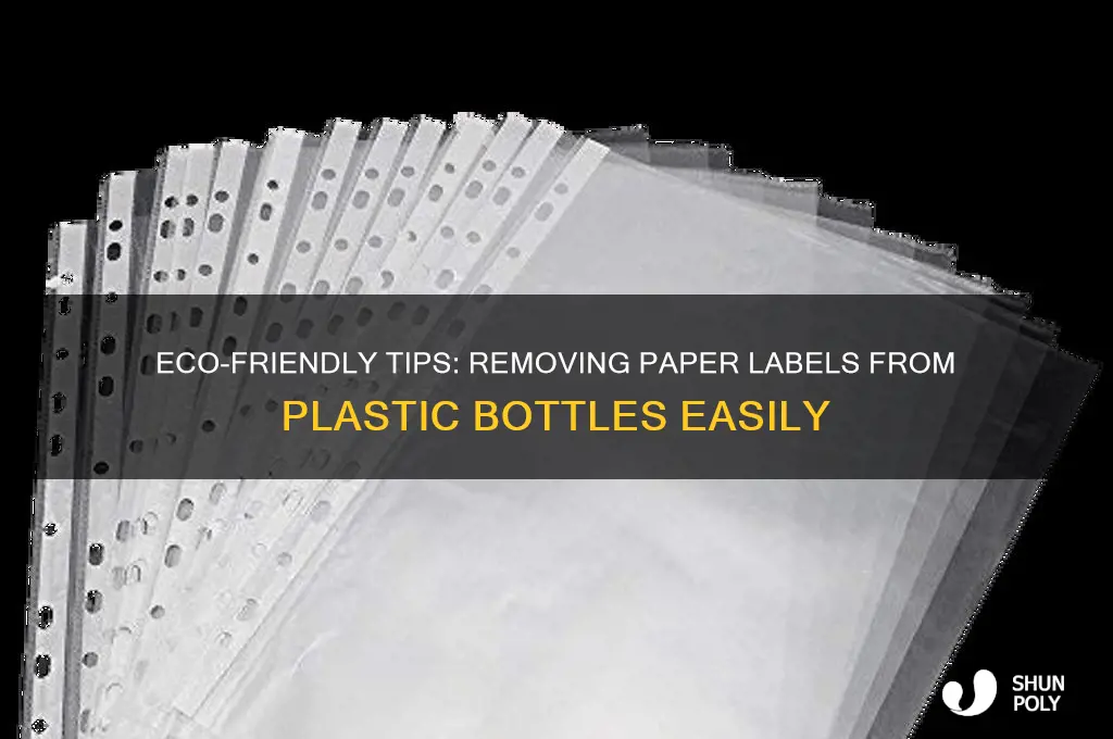 how to remove paper from plastic bottle
