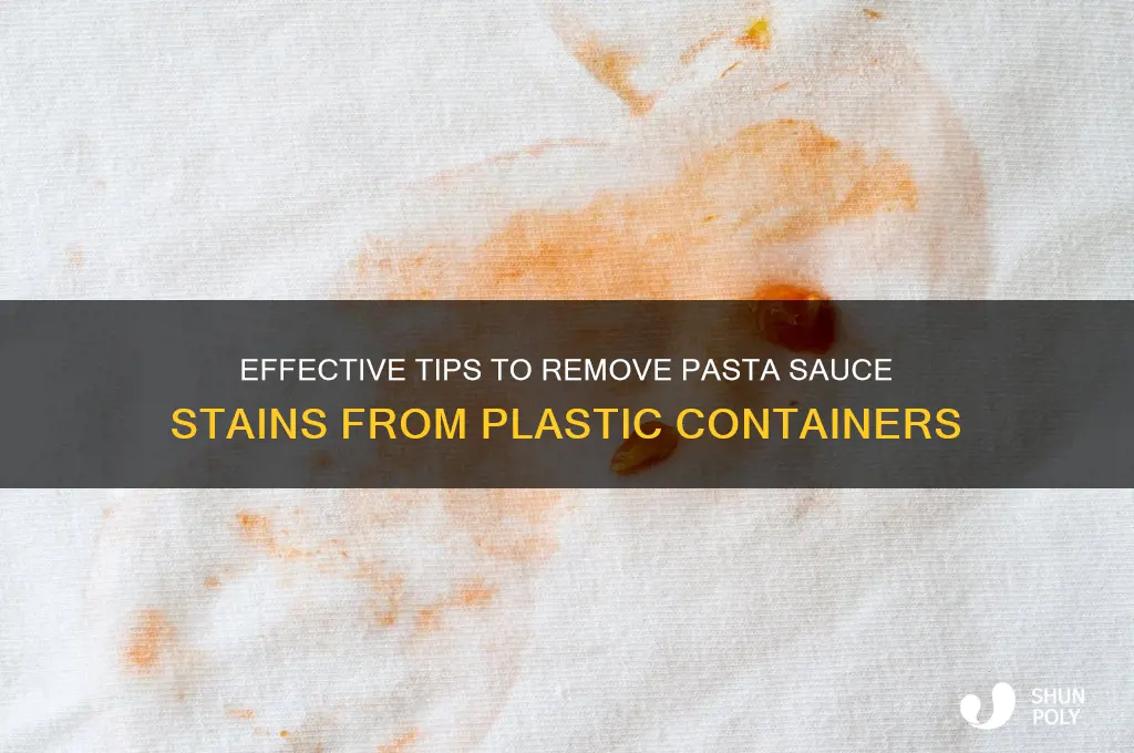 how to remove pasta sauce from plastic