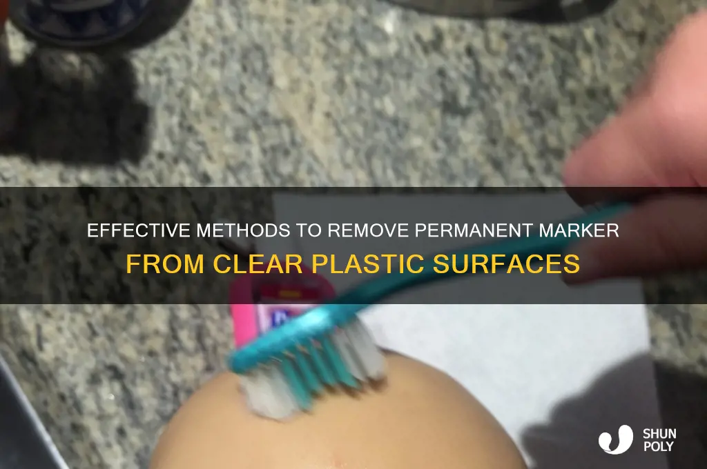 how to remove permanent marker from clear plastic