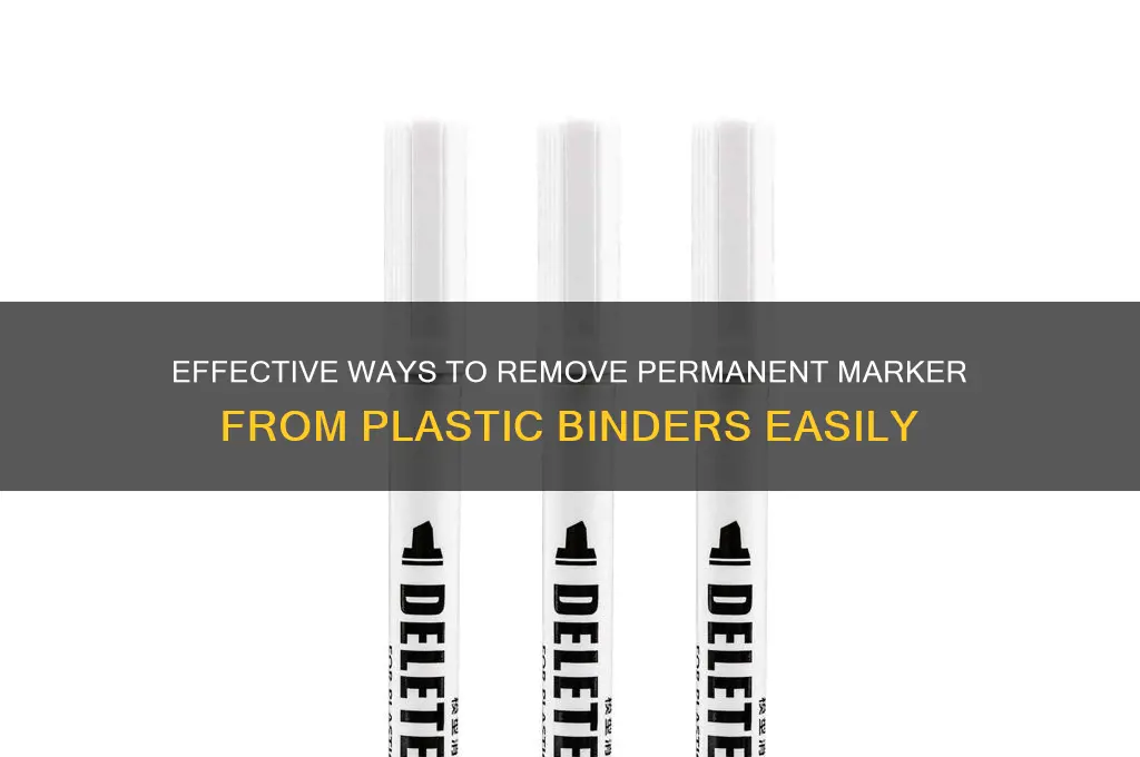 how to remove permanent marker from plastic binder