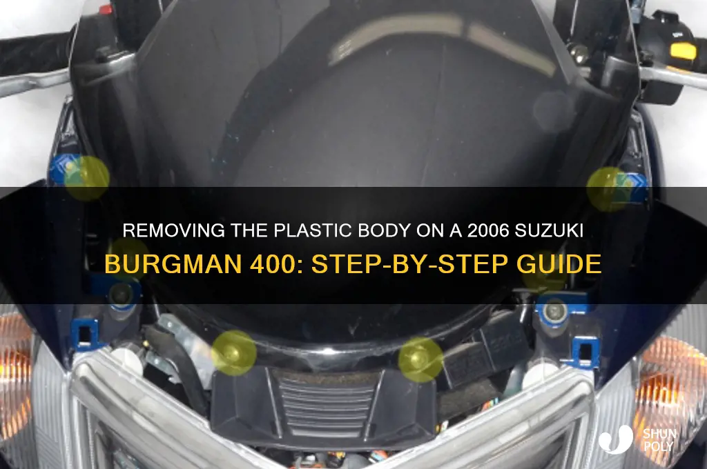 how to remove plastic body from 2006 suzuki burgman 400