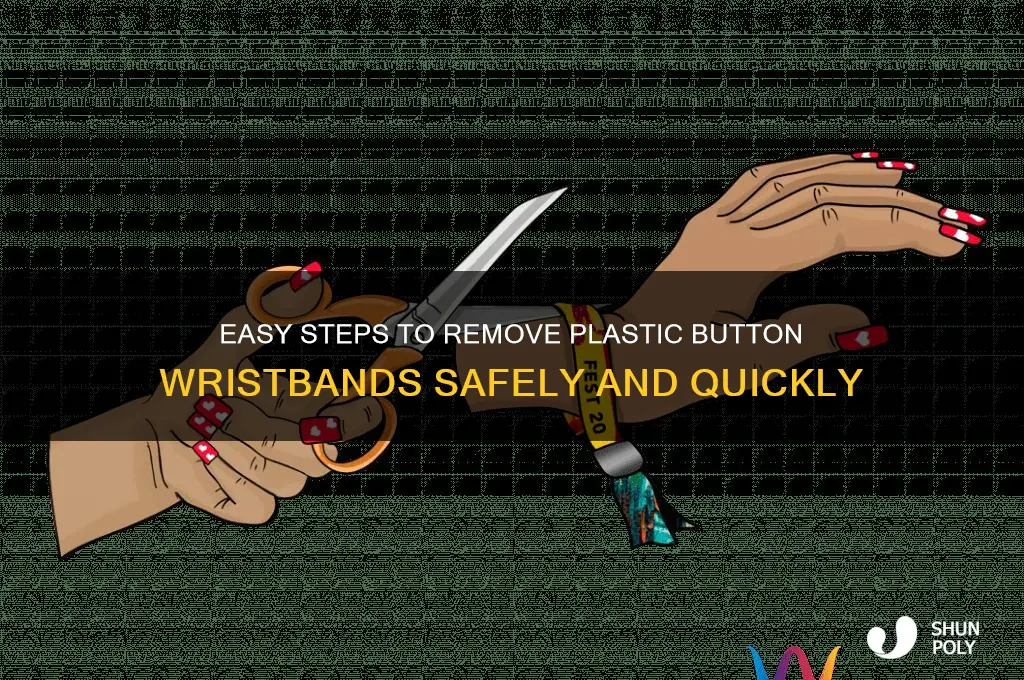 how to remove plastic button wristband