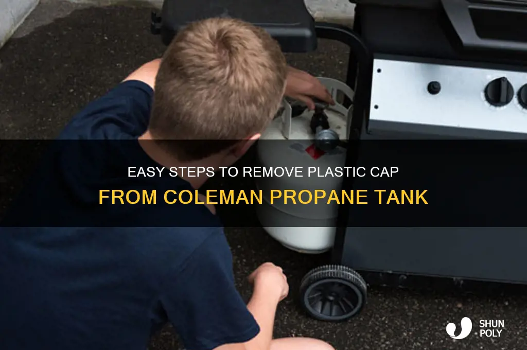 how to remove plastic cap from coleman propane tank